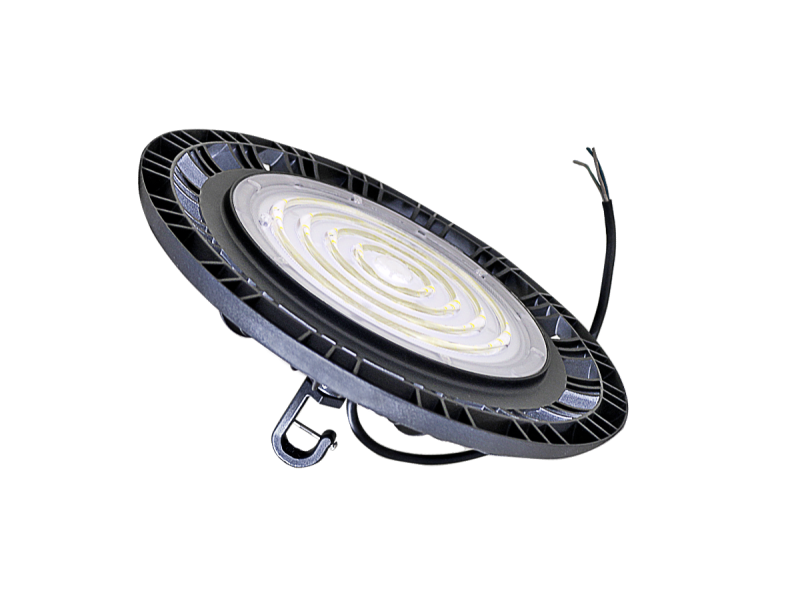 Durable and waterproof High Bay LED Lights – Eco UFO design for high ceilings, ensuring maximum brightness and energy savings.